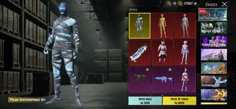 Character collection and case opening screen in UC Case Simulator